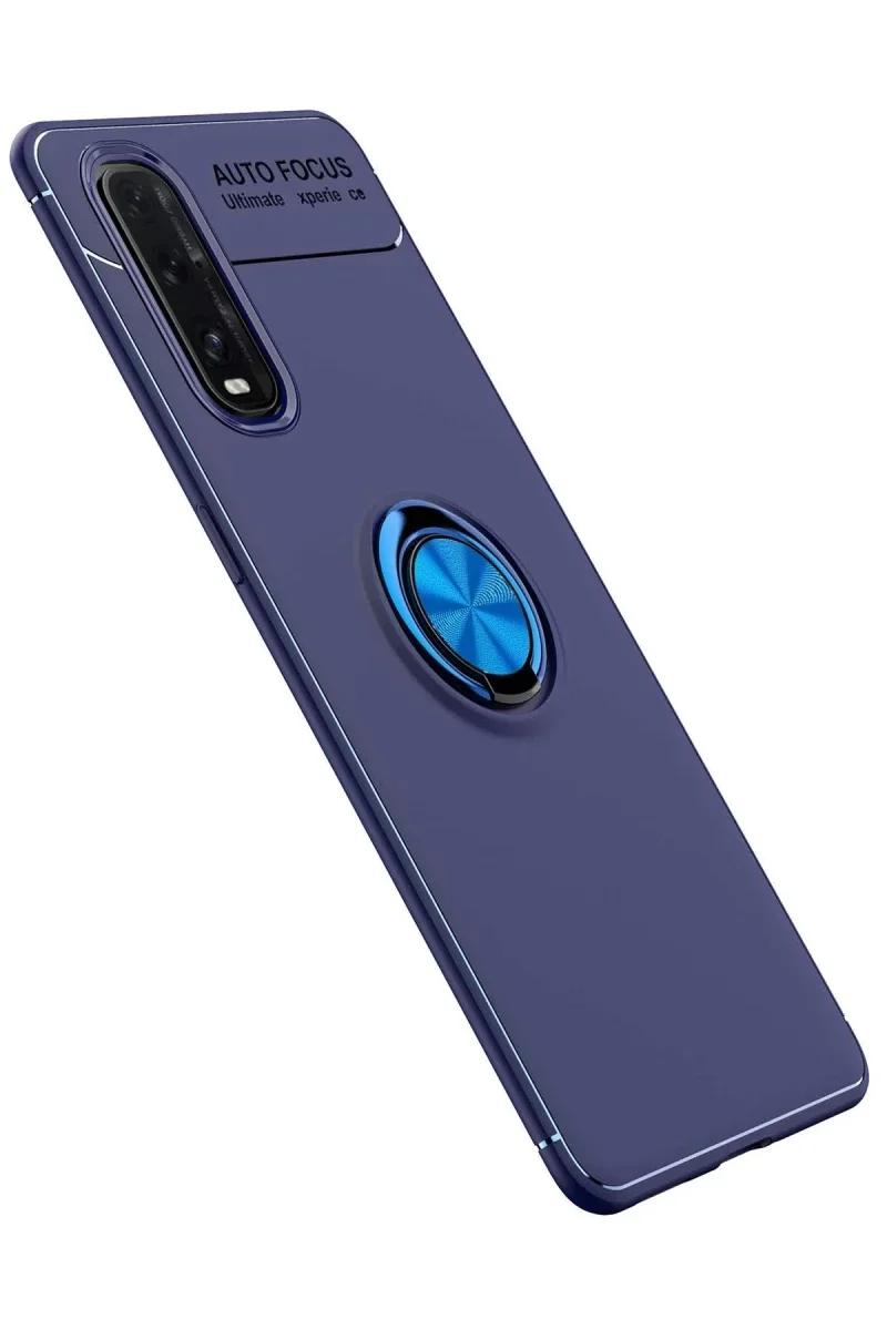 Oppo Find X2 Kılıf Range Yüzüklü Silikon - Mavi Oppo Find X2 Kılıf Range Yüzüklü Silikon - Mavi