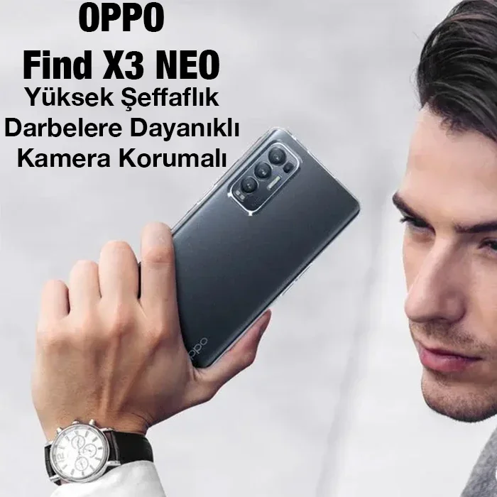 OPPO Find X3 NEO Kılıfı - Kamera Korumalı Ultra İnce Şeffaf Silikon Telefon Kılıfı