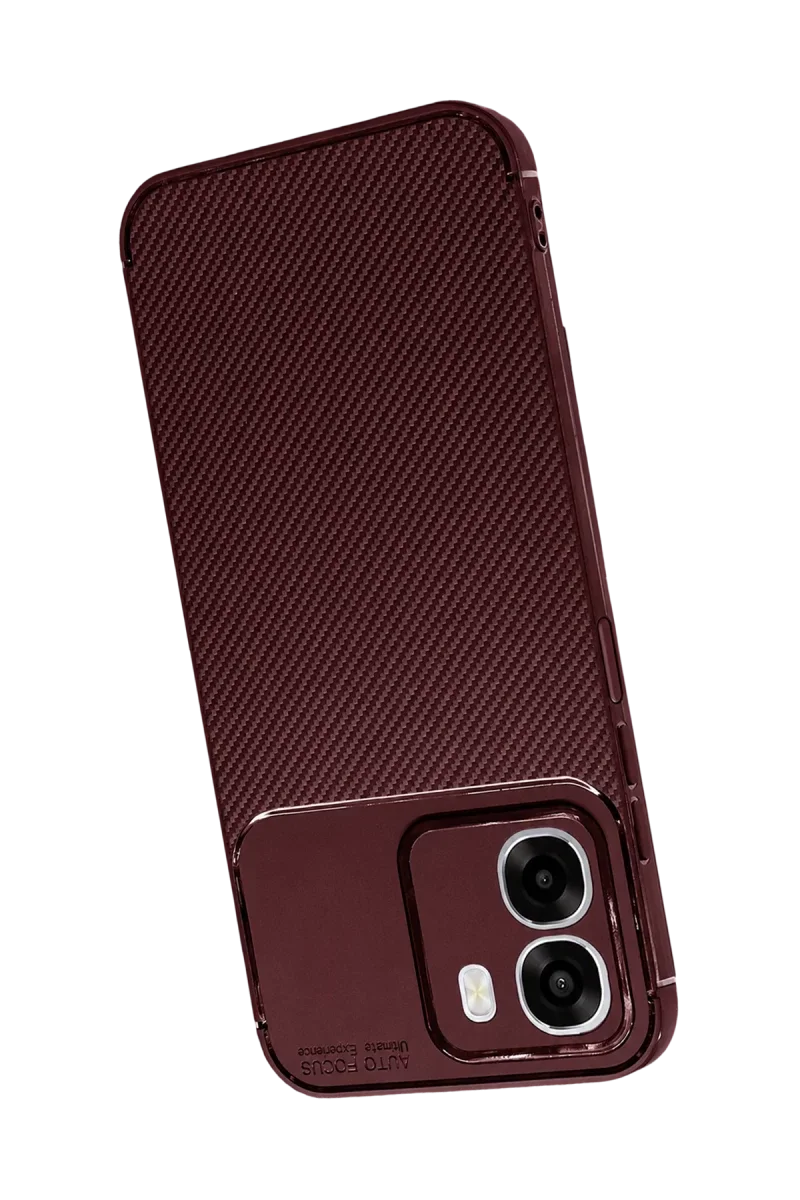 Oppo Oppo A6T 5G Auto Focus Karbon Kapak - Bordo