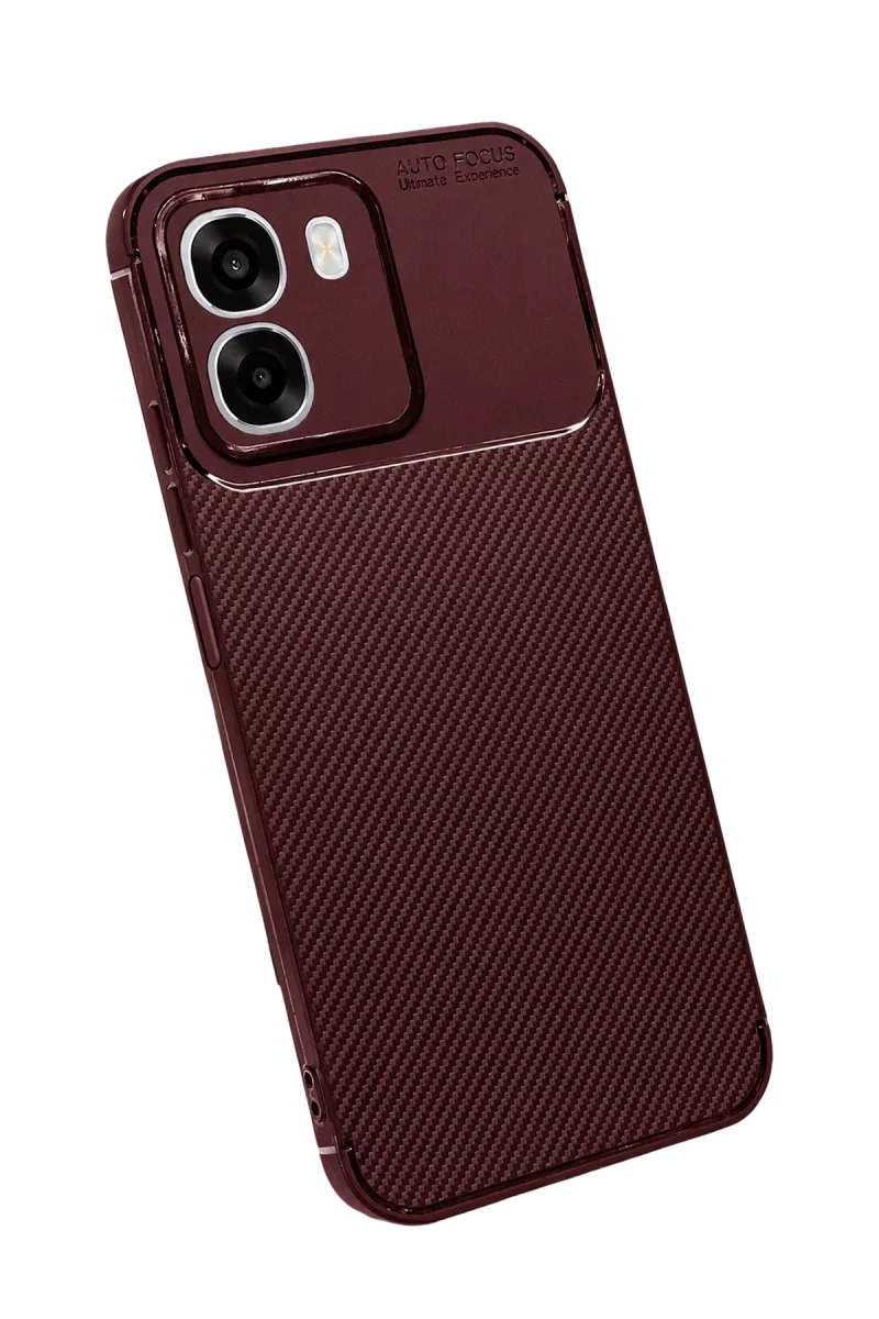 Oppo Oppo A6T 5G Auto Focus Karbon Kapak - Bordo