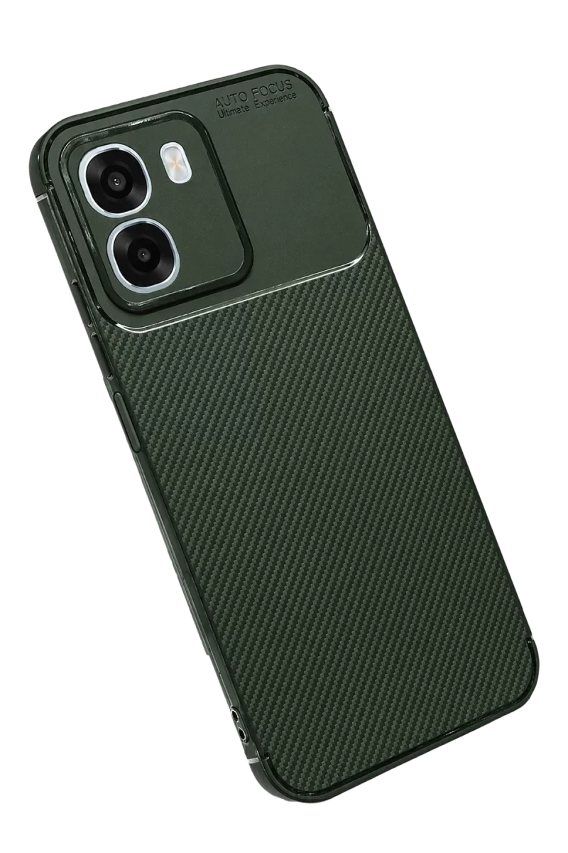 Oppo Oppo A6T 5G Auto Focus Karbon Kapak - Koyu Yeşil Oppo Oppo A6T 5G Auto Focus Karbon Kapak - Koyu Yeşil