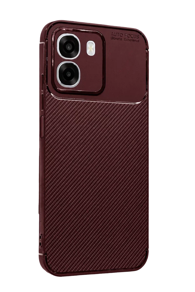 Oppo Oppo A6T 5G Auto Focus Karbon Kapak - Bordo