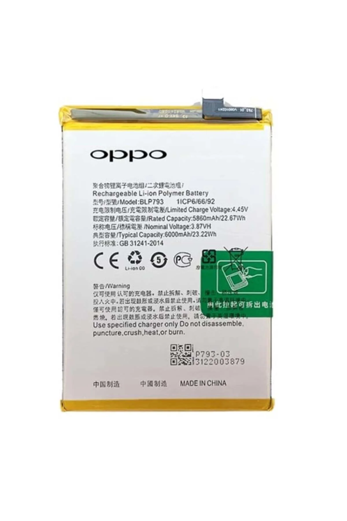 Oppo Realme C25S - Blp793 Uyumlu Pil Sıfır - Servis