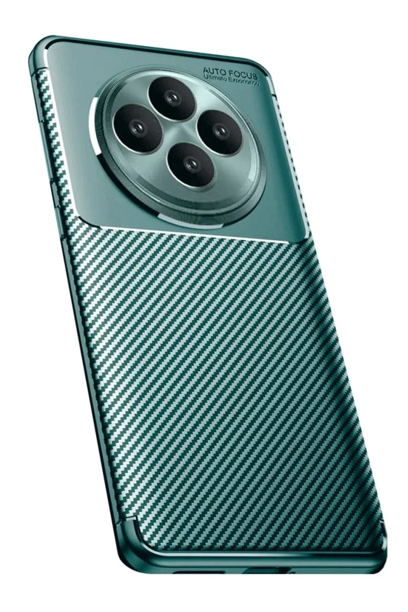 Oppo Reno 11 FS Kılıf Auto Focus Karbon Kapak - Koyu Yeşil