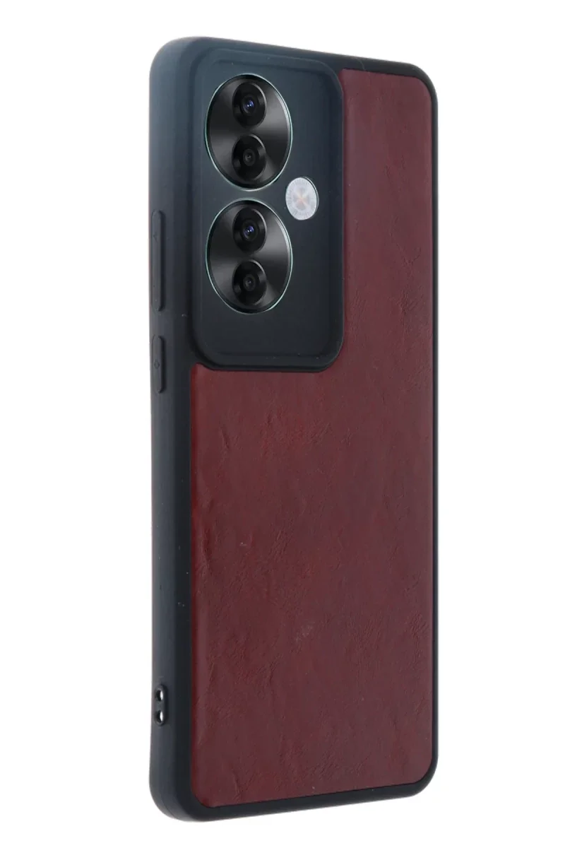 Oppo Reno 11F Kılıf Aras Deri Kapak - Bordo Oppo Reno 11F Kılıf Aras Deri Kapak - Bordo