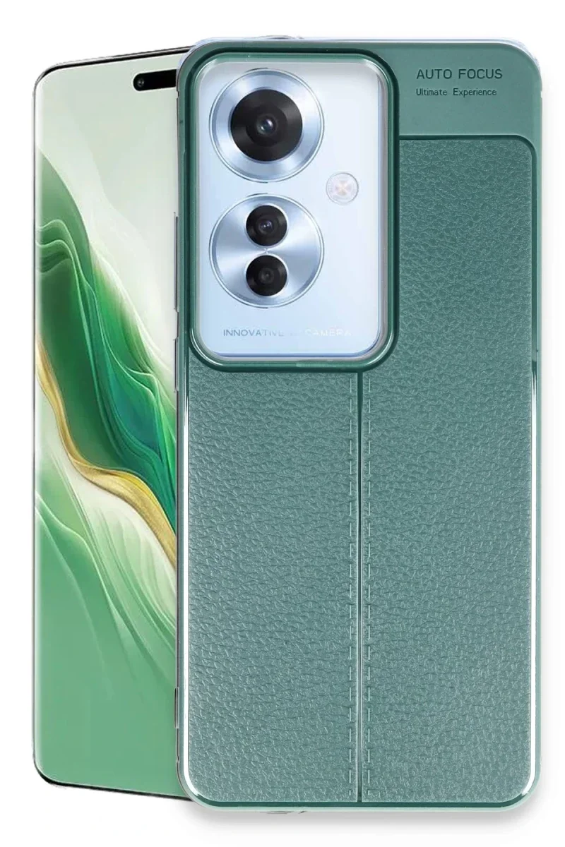 Oppo Reno 11F Kılıf Auto Focus Kapak - Koyu Yeşil Oppo Reno 11F Kılıf Auto Focus Kapak - Koyu Yeşil