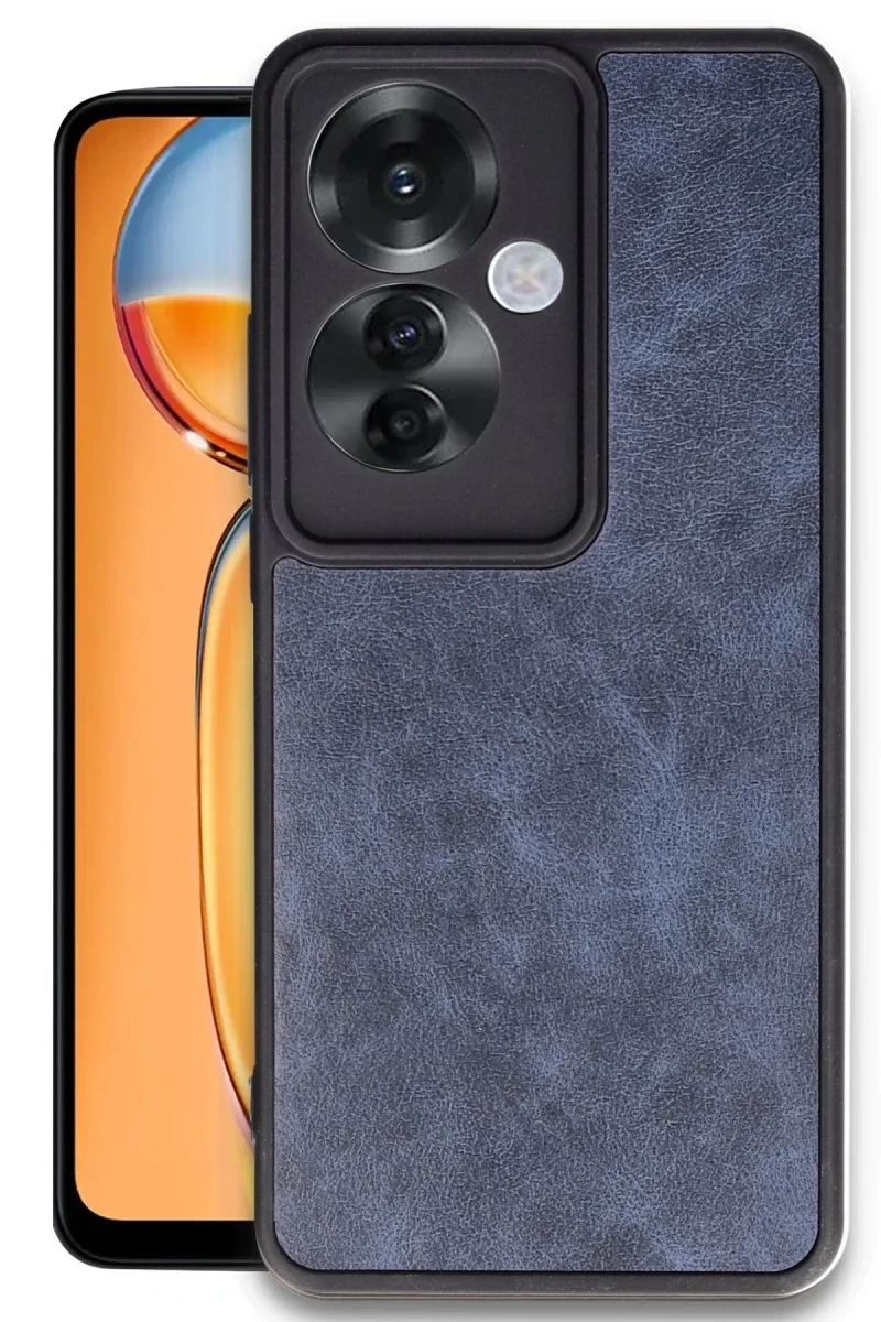 Oppo Reno 11F Kılıf Aras Deri Kapak - Lacivert Oppo Reno 11F Kılıf Aras Deri Kapak - Lacivert