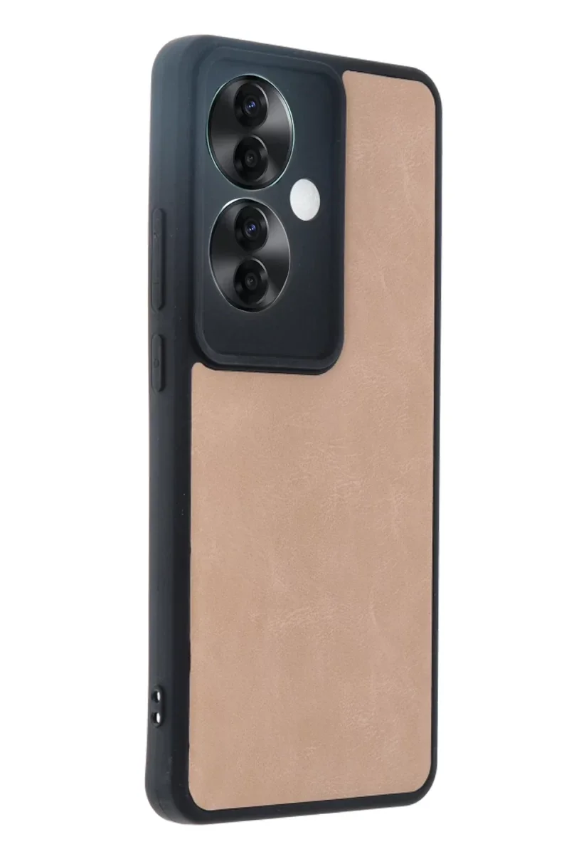 Oppo Reno 11F Kılıf Aras Deri Kapak - Pudra