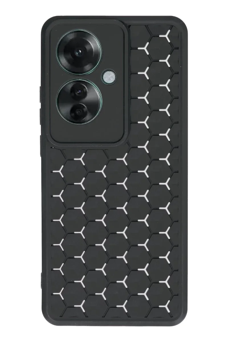 Oppo Reno 11F Kılıf Petek Silikon Kapak - Siyah Oppo Reno 11F Kılıf Petek Silikon Kapak - Siyah