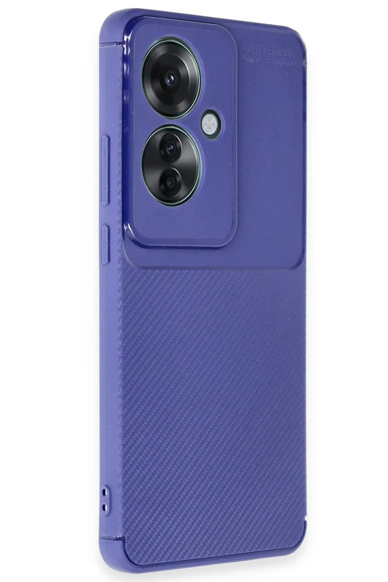 Oppo Reno 11F Kılıf Auto Focus Karbon Kapak - Lacivert
