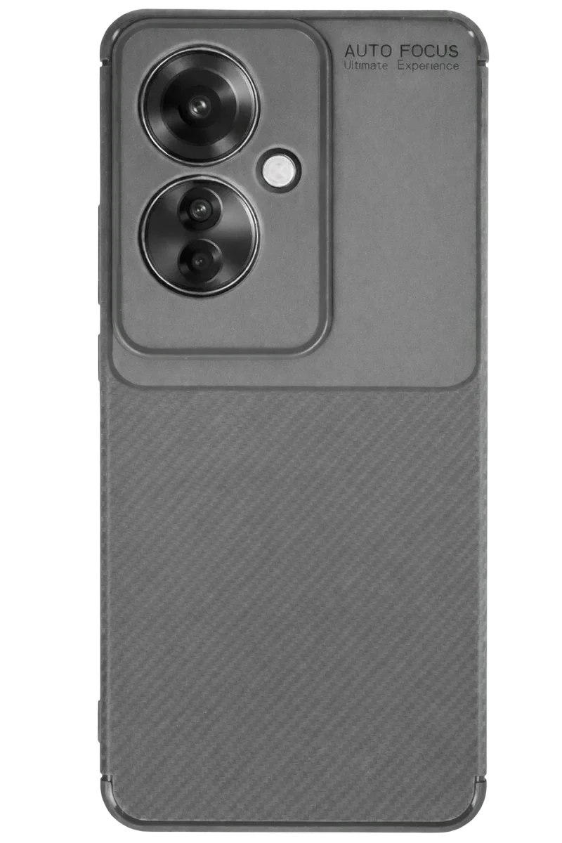 Oppo Reno 11F Kılıf Auto Focus Karbon Kapak - Gri Oppo Reno 11F Kılıf Auto Focus Karbon Kapak - Gri
