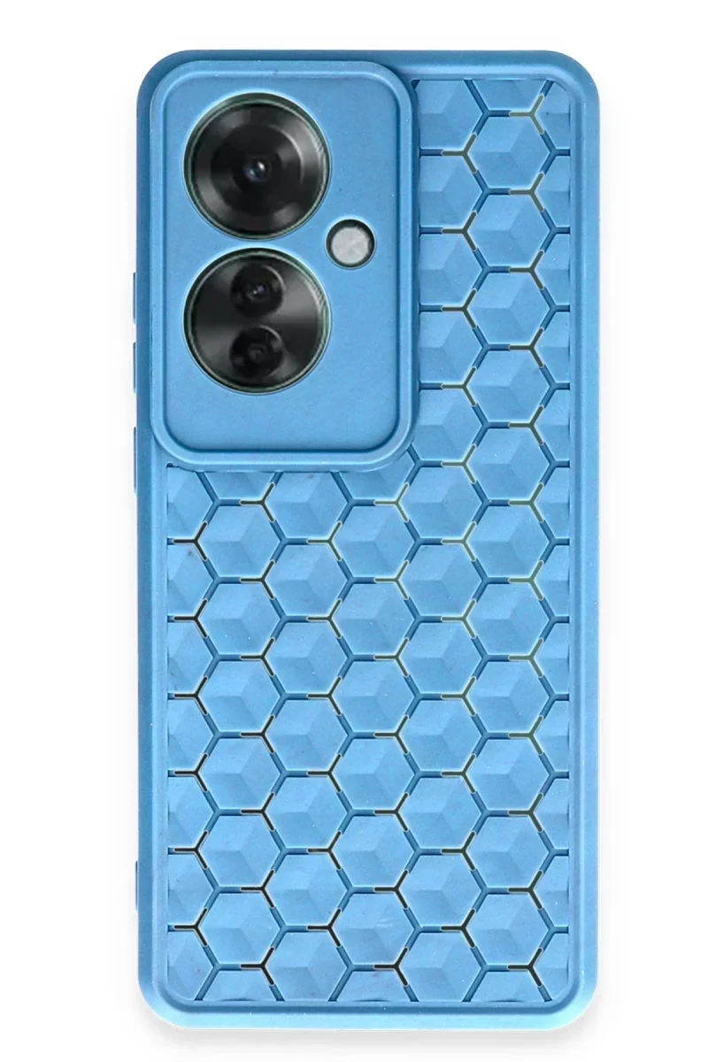Oppo Reno 11F Kılıf Petek Silikon Kapak - Mavi Oppo Reno 11F Kılıf Petek Silikon Kapak - Mavi