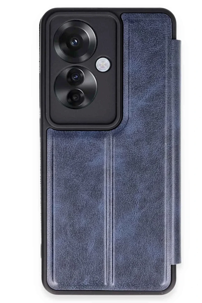 Oppo Reno 11F Kılıf Flip Cover - Lacivert Oppo Reno 11F Kılıf Flip Cover - Lacivert
