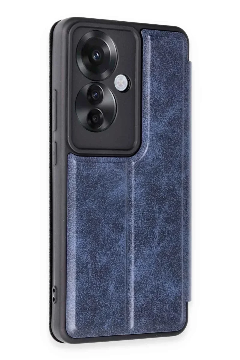 Oppo Reno 11F Kılıf Flip Cover - Lacivert Oppo Reno 11F Kılıf Flip Cover - Lacivert