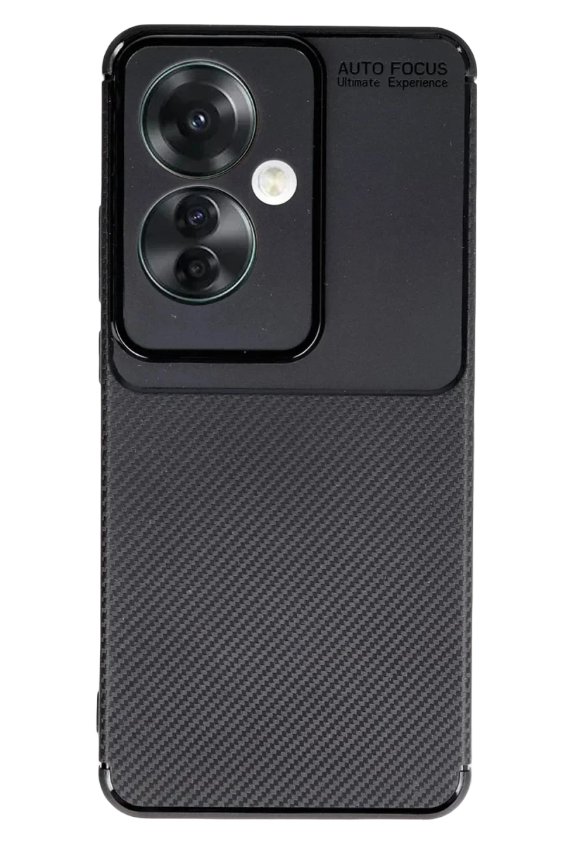 Oppo Reno 11F Kılıf Auto Focus Karbon Kapak - Siyah