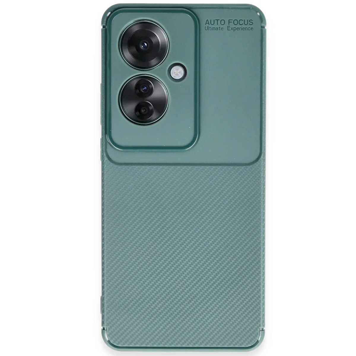 Oppo Reno 11f Kılıf Auto Focus Karbon Kapak - Koyu Yeşil Oppo Reno 11f Kılıf Auto Focus Karbon Kapak - Koyu Yeşil