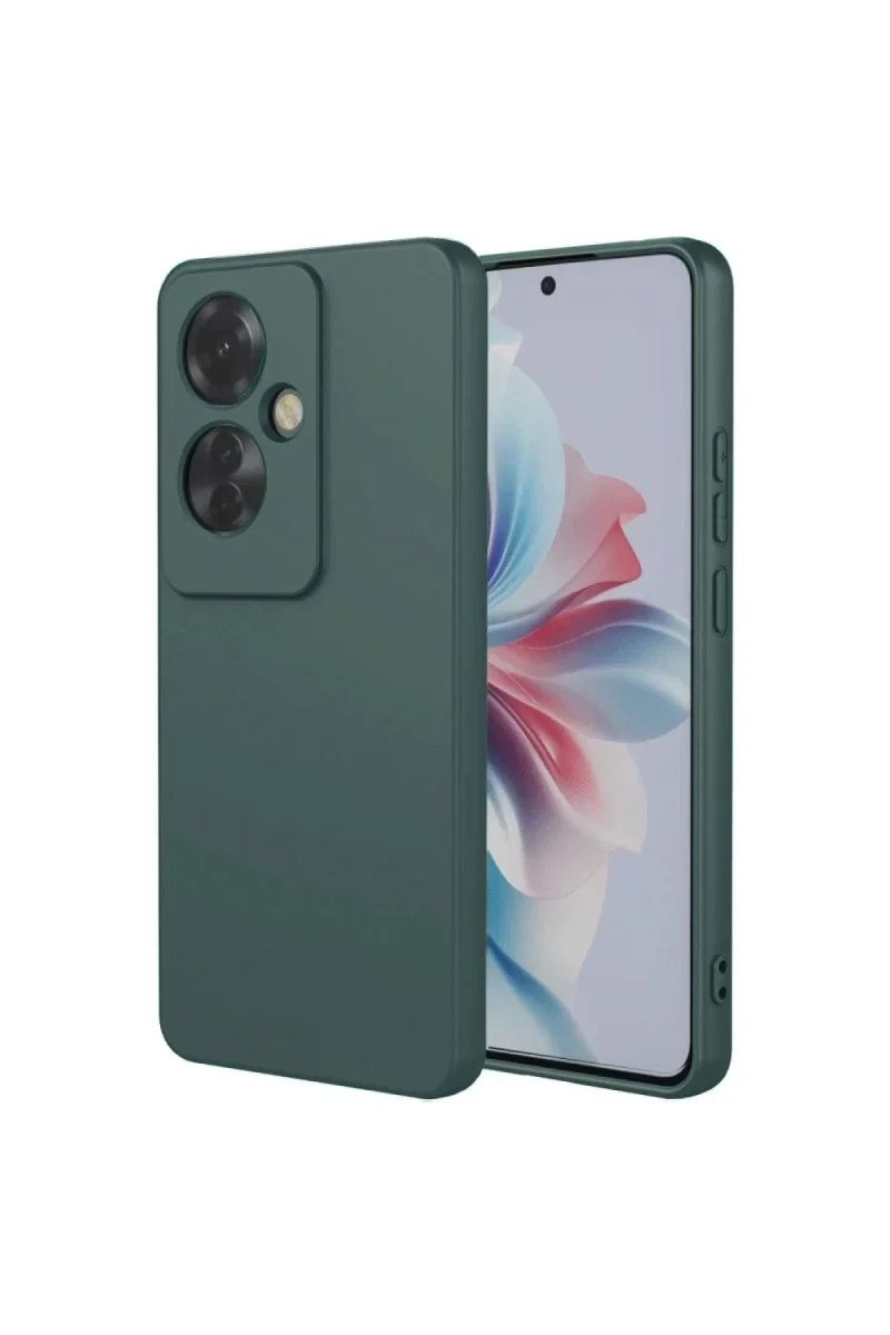 Oppo Reno 11F Kılıf First Silikon - Koyu Yeşil Oppo Reno 11F Kılıf First Silikon - Koyu Yeşil