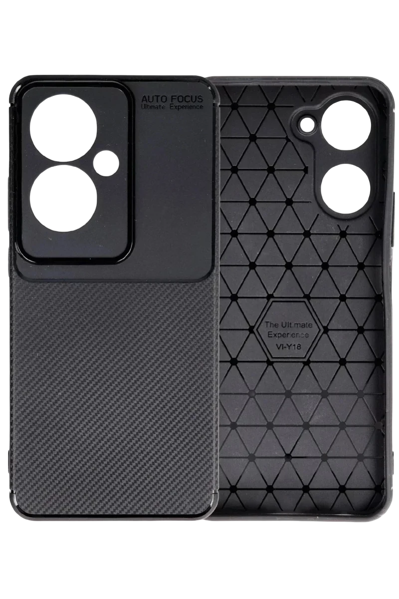 Oppo Reno 11F Kılıf Auto Focus Karbon Kapak - Siyah