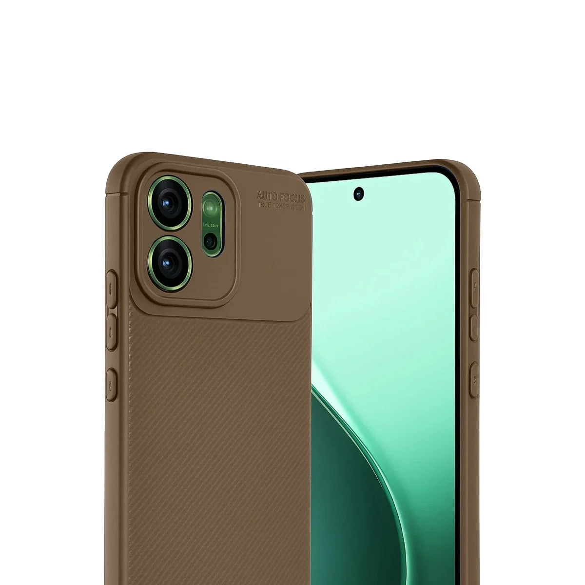 Oppo Reno 14 Auto Focus Karbon Kapak - Kahverengi