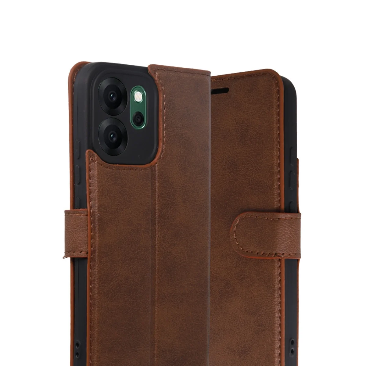 Oppo Reno 14f Trend S Plus Kapaklı Kılıf - Taba Oppo Reno 14f Trend S Plus Kapaklı Kılıf - Taba
