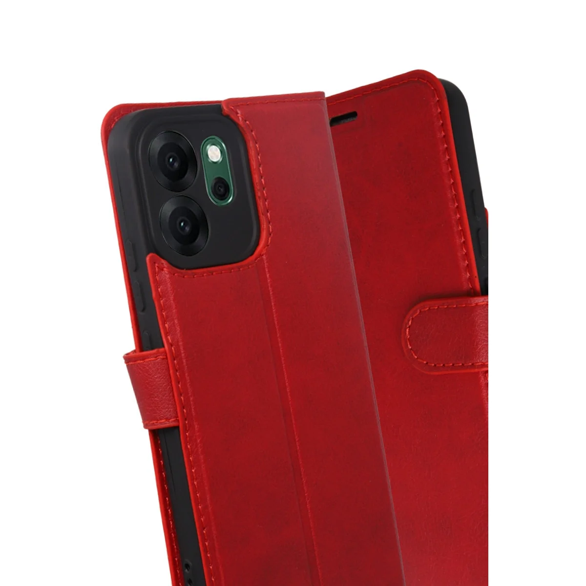 Oppo Reno 14f Trend S Plus Kapaklı Kılıf - Kırmızı Oppo Reno 14f Trend S Plus Kapaklı Kılıf - Kırmızı