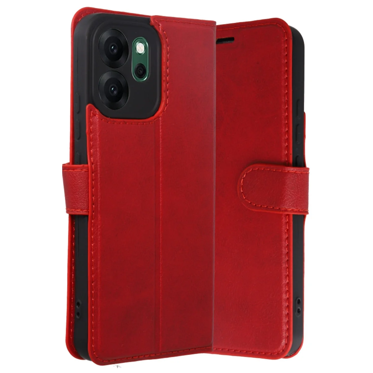 Oppo Reno 14f Trend S Plus Kapaklı Kılıf - Kırmızı Oppo Reno 14f Trend S Plus Kapaklı Kılıf - Kırmızı
