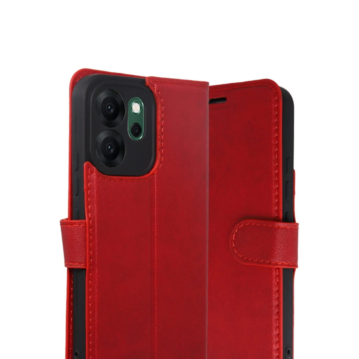 Oppo Reno 14f Trend S Plus Kapaklı Kılıf - Kırmızı Oppo Reno 14f Trend S Plus Kapaklı Kılıf - Kırmızı