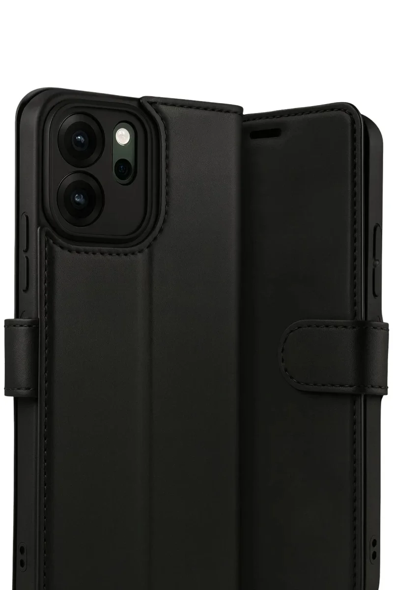 Oppo Reno 14F Trend S Plus Kapaklı Kılıf - Siyah Oppo Reno 14F Trend S Plus Kapaklı Kılıf - Siyah