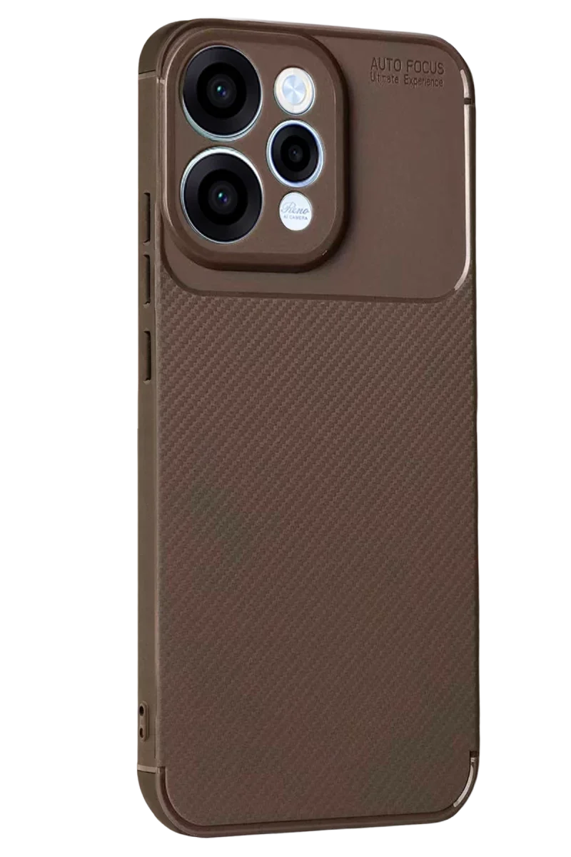 Oppo Reno 15 Auto Focus Karbon Kapak - Kahverengi