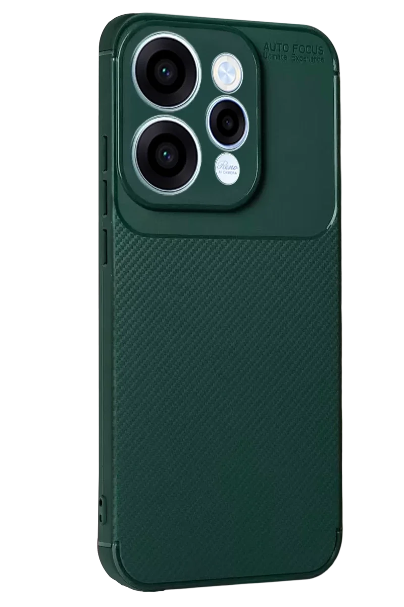 Oppo Reno 15 Auto Focus Karbon Kapak - Koyu Yeşil Oppo Reno 15 Auto Focus Karbon Kapak - Koyu Yeşil