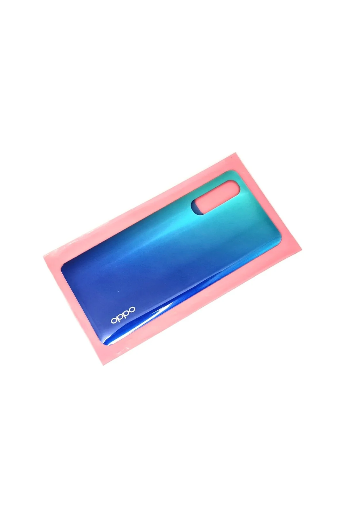 Oppo Reno 3 Pro Arka Pil Batarya Kapağı Cam Mavi