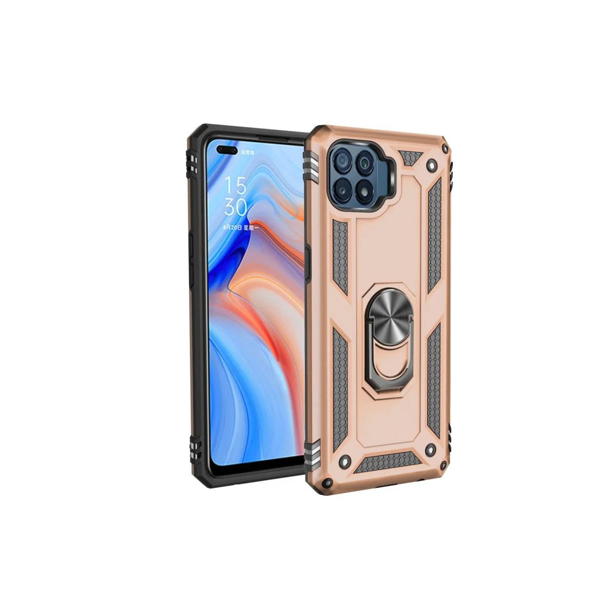 Oppo Reno 4 Lite ile Uyumlu Sofya Yüzüklü Silikon Kılıf - Gold Fiyatı, Yorumları ve Özellikleri