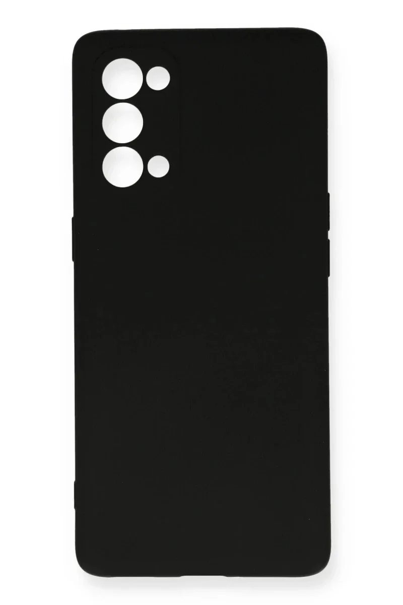 Oppo Reno 5 Kılıf Nano içi Kadife Silikon - Siyah
