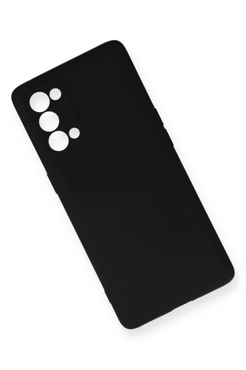 Oppo Reno 5 Kılıf Nano içi Kadife Silikon - Siyah