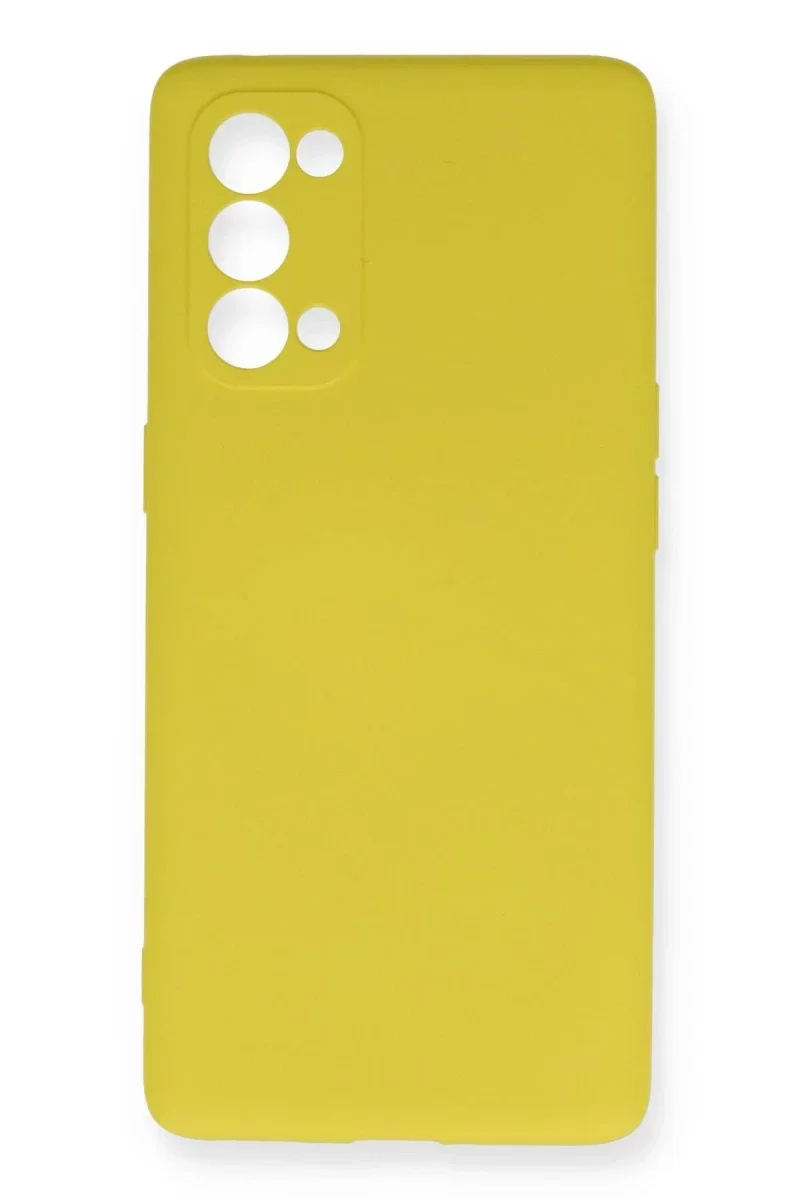 Oppo Reno 5 Kılıf Nano içi Kadife Silikon - Sarı