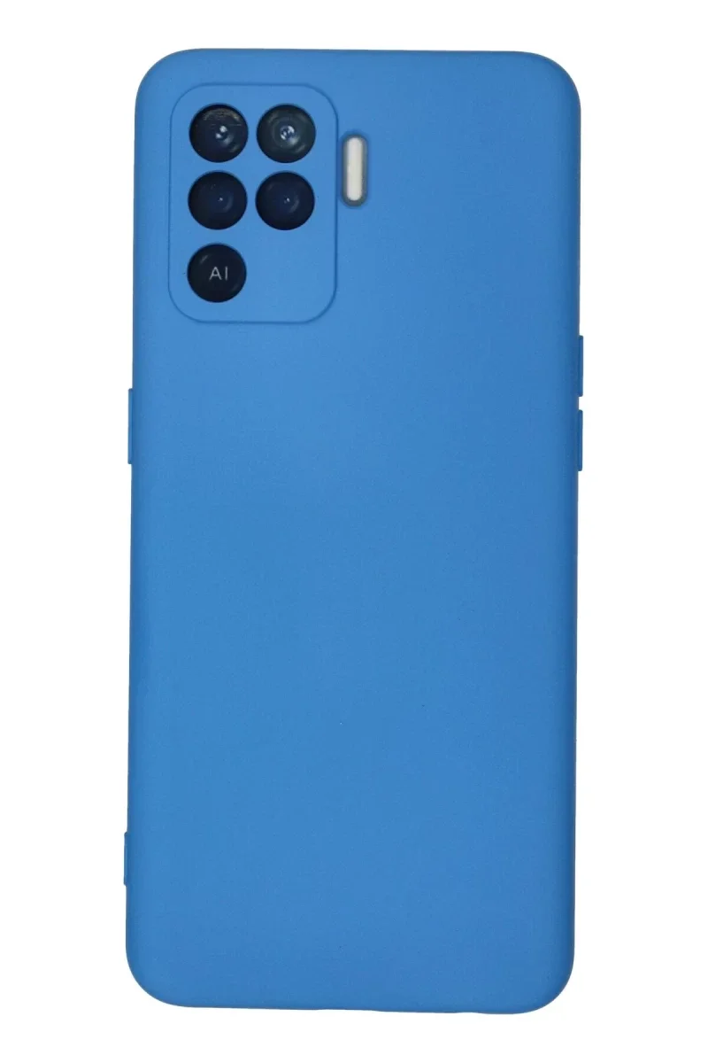 Oppo Reno 5 Lite Kılıf Nano içi Kadife Silikon - Mavi