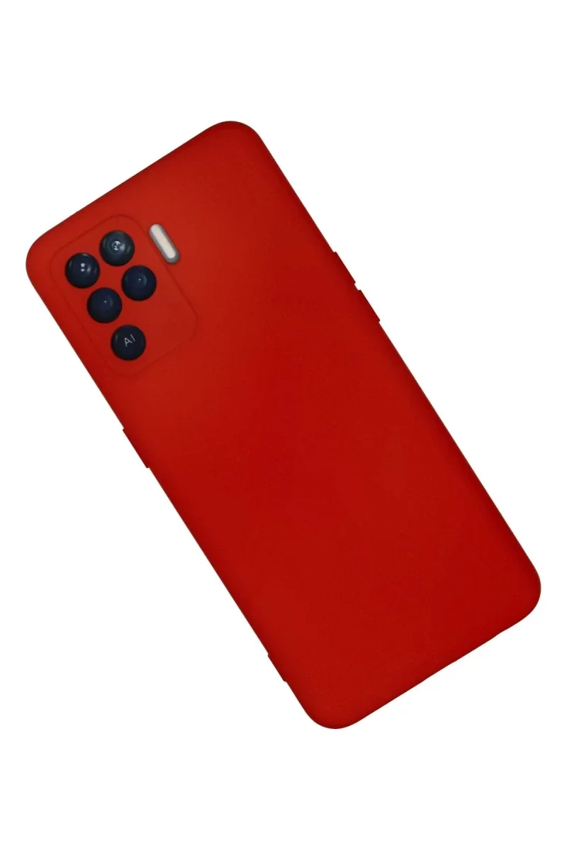 Oppo Reno 5 Lite Kılıf Nano içi Kadife Silikon - Kırmızı