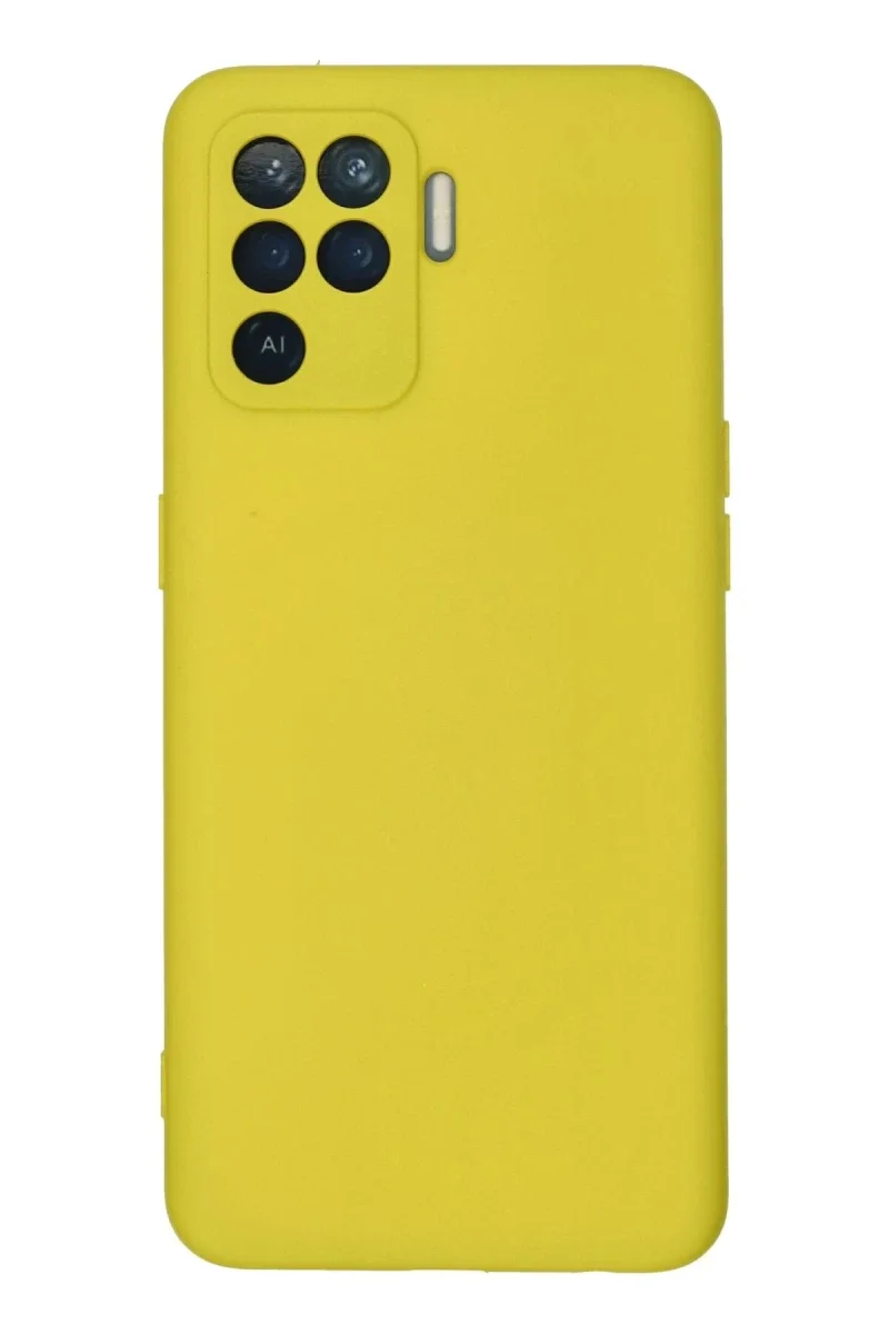 Oppo Reno 5 Lite Kılıf Nano içi Kadife Silikon - Sarı Oppo Reno 5 Lite Kılıf Nano içi Kadife Silikon - Sarı