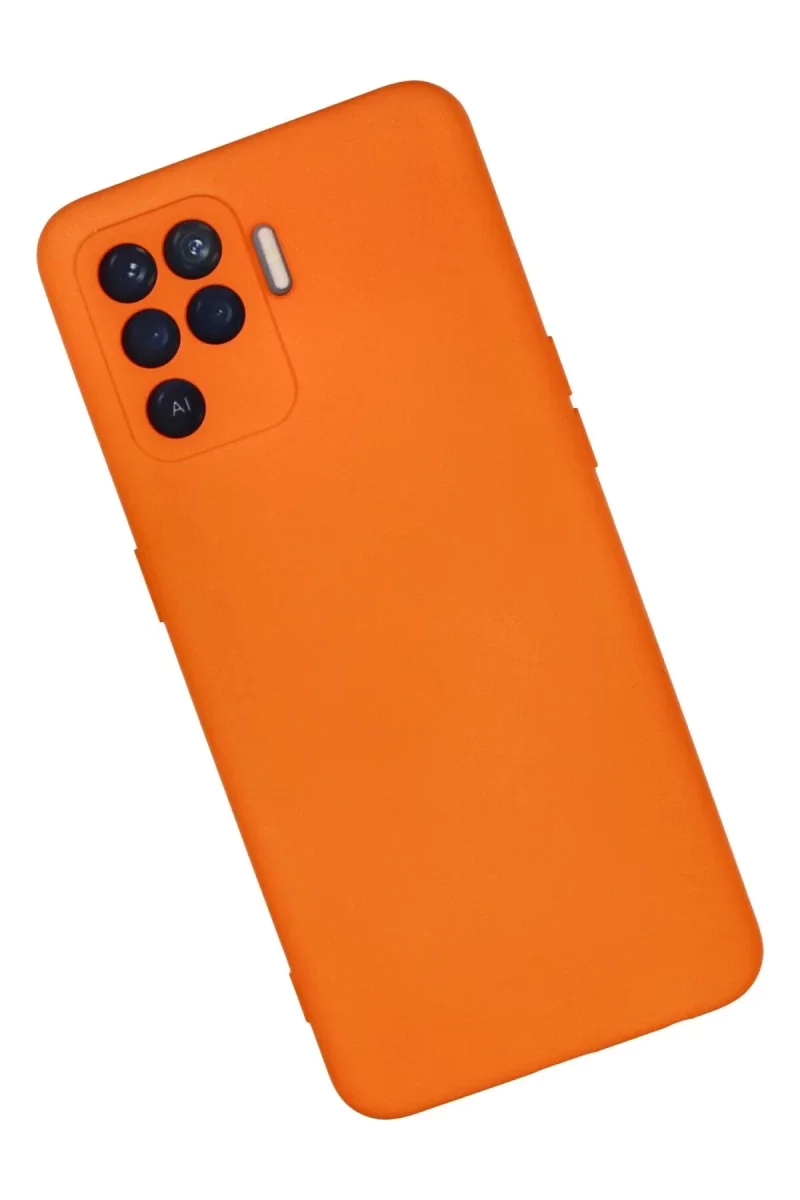 Oppo Reno 5 Lite Kılıf Nano içi Kadife Silikon - Turuncu Oppo Reno 5 Lite Kılıf Nano içi Kadife Silikon - Turuncu