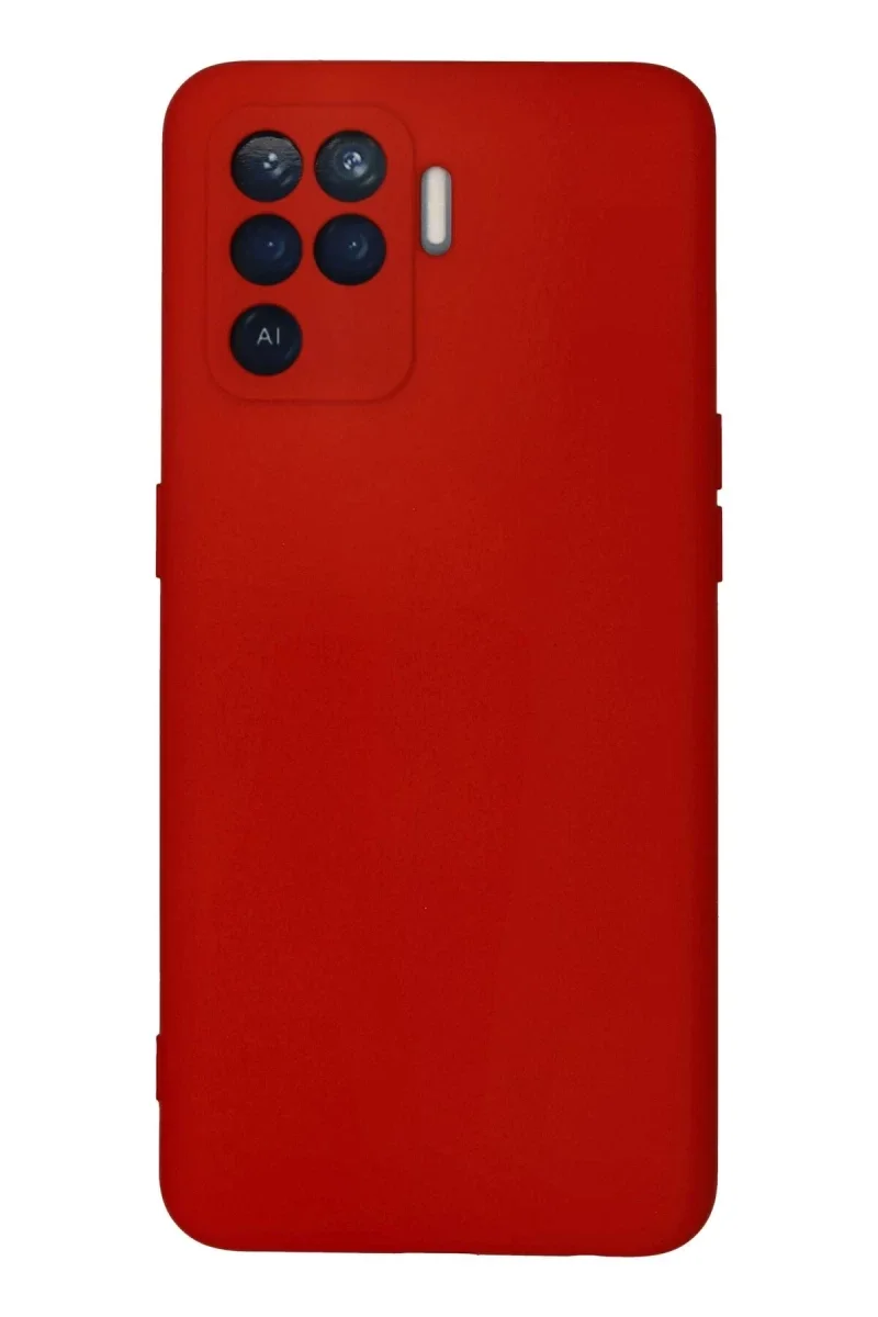 Oppo Reno 5 Lite Kılıf Nano içi Kadife Silikon - Kırmızı