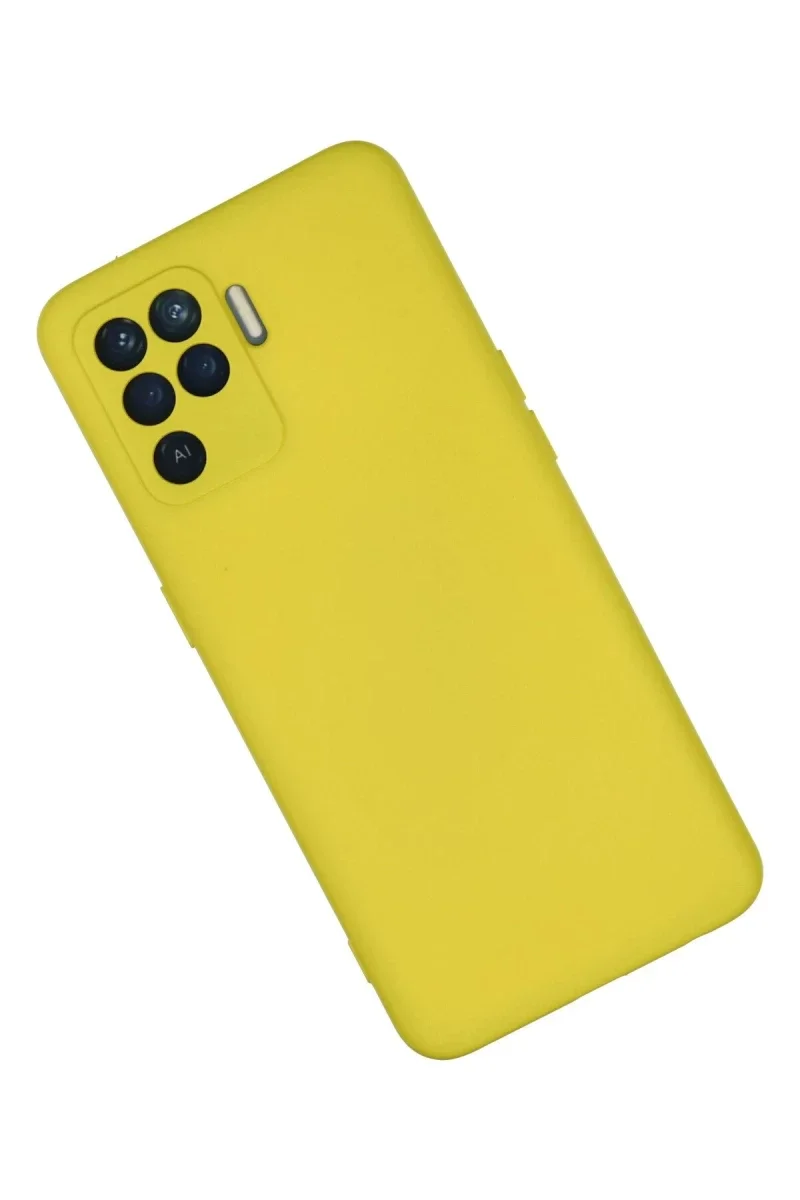 Oppo Reno 5 Lite Kılıf Nano içi Kadife Silikon - Sarı Oppo Reno 5 Lite Kılıf Nano içi Kadife Silikon - Sarı