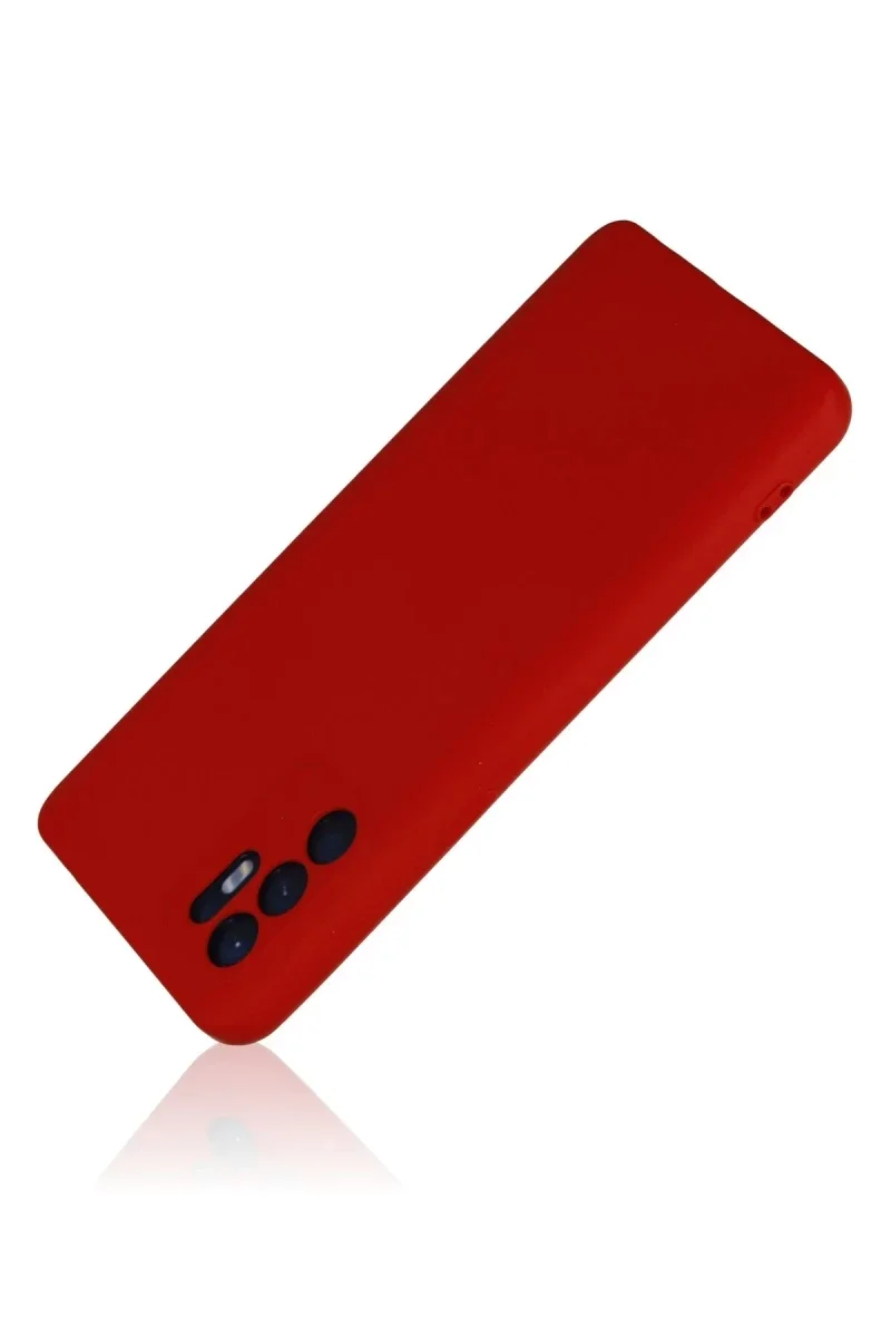 Oppo Reno 6 Kılıf Nano içi Kadife Silikon - Kırmızı Oppo Reno 6 Kılıf Nano içi Kadife Silikon - Kırmızı