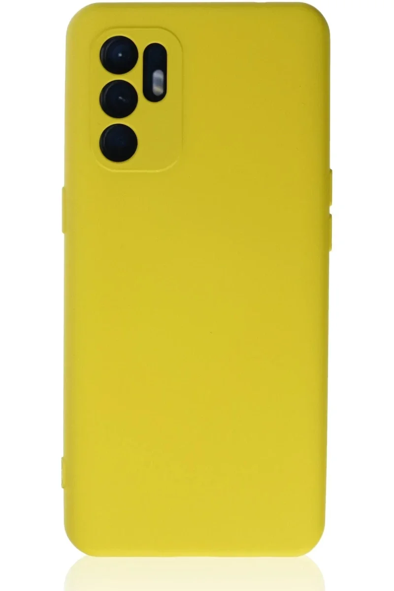 Oppo Reno 6 Kılıf Nano içi Kadife Silikon - Sarı1 Oppo Reno 6 Kılıf Nano içi Kadife Silikon - Sarı1