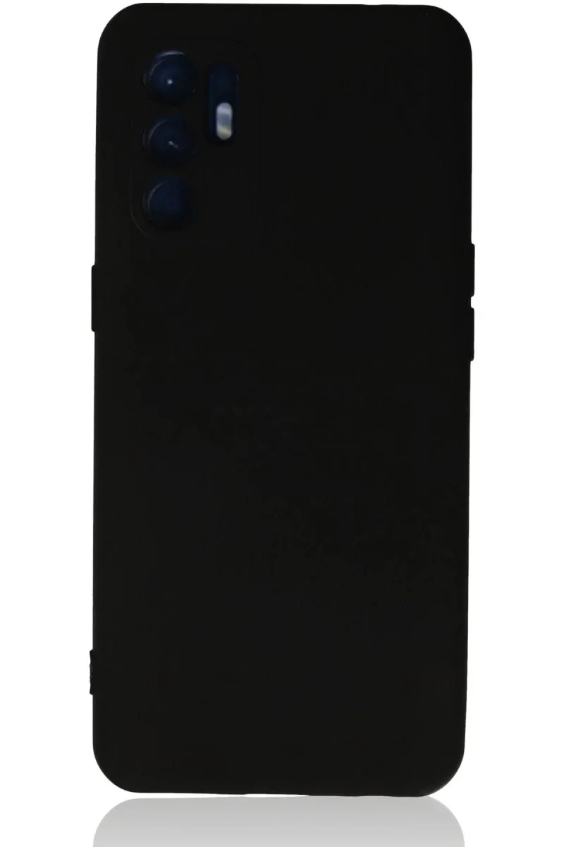 Oppo Reno 6 Kılıf Nano içi Kadife Silikon - Siyah Oppo Reno 6 Kılıf Nano içi Kadife Silikon - Siyah