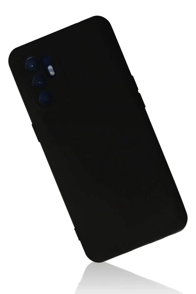 Oppo Reno 6 Kılıf Nano içi Kadife Silikon - Siyah Oppo Reno 6 Kılıf Nano içi Kadife Silikon - Siyah