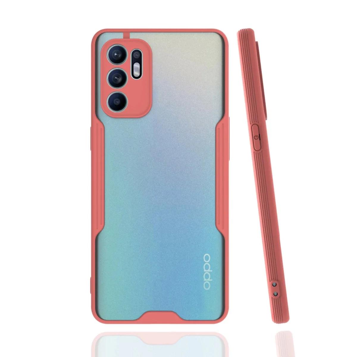 Oppo Reno 6 Kılıf Platin Silikon - Pembe Oppo Reno 6 Kılıf Platin Silikon - Pembe