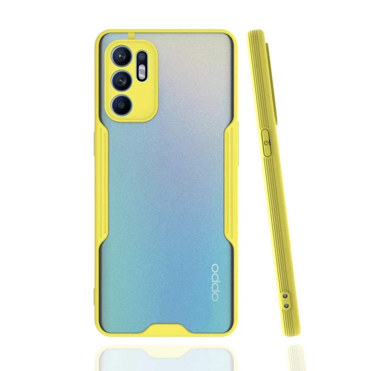 Oppo Reno 6 Kılıf Platin Silikon - Sarı Oppo Reno 6 Kılıf Platin Silikon - Sarı