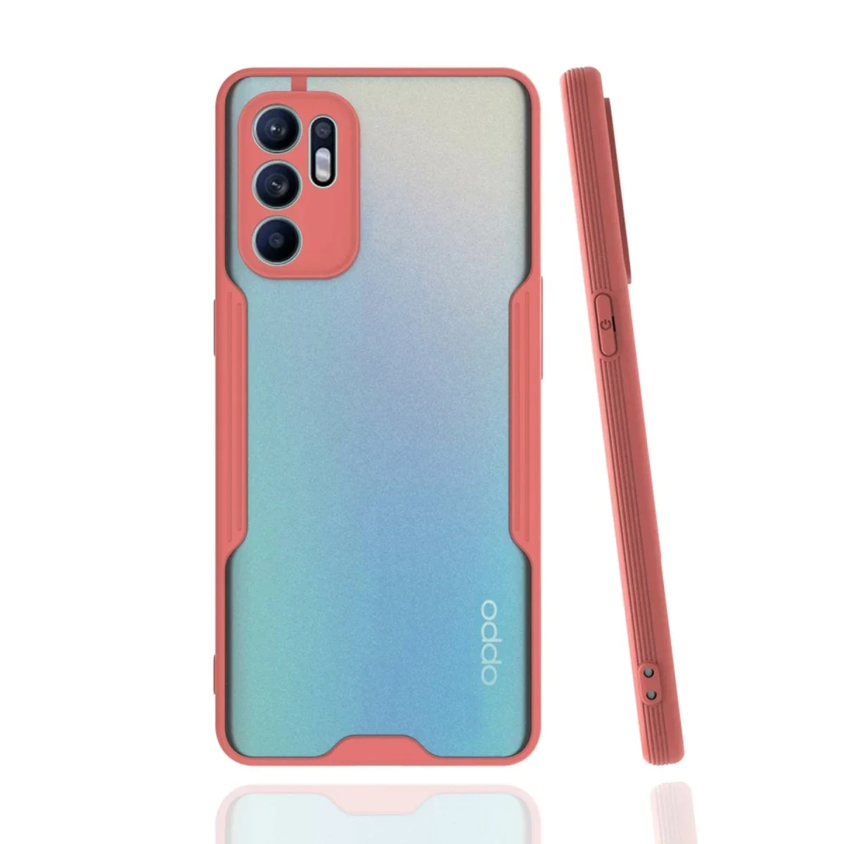 Oppo Reno 6 Kılıf Platin Silikon - Pembe Oppo Reno 6 Kılıf Platin Silikon - Pembe