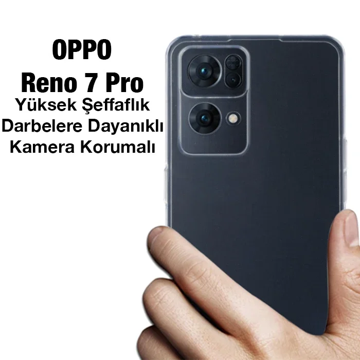 OPPO Reno 7 Pro Kılıf - Kamera Korumalı Ultra İnce Şeffaf Silikon (5775)
