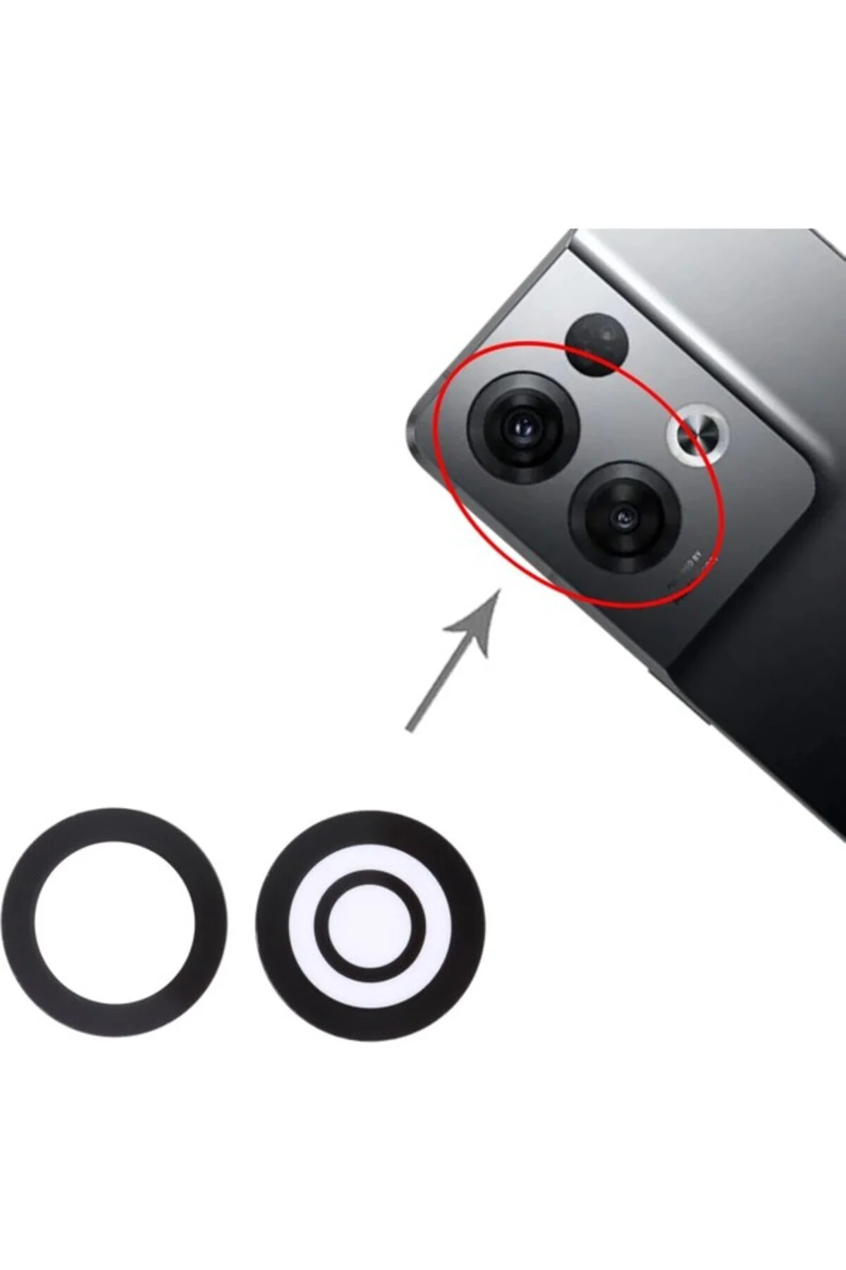 Oppo Uyumlu Reno8 Pro Kamera Lensi Cam CPH2357